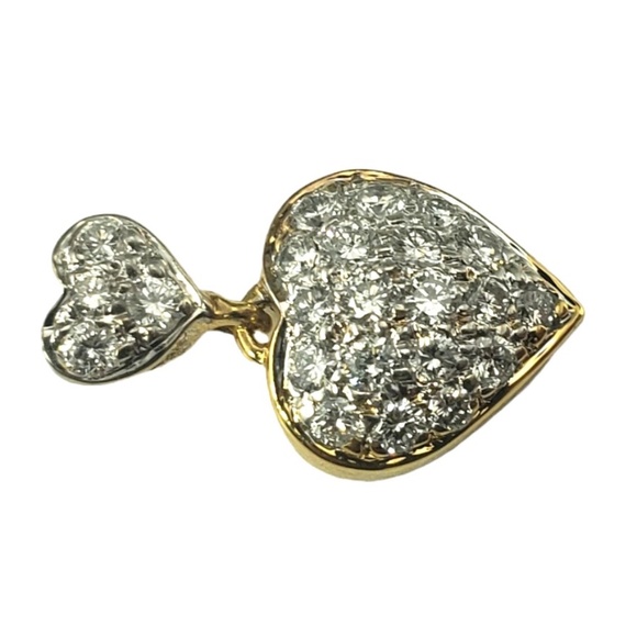 14 Karat Yellow Gold Diamond Heart Pendant #16832 - Picture 3 of 8